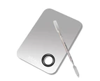 Makeup Palette Tray Anti-Slip Ergonomics Handle Easy to Clean Stainless Steel Makeup Mixing Color Palette for Beauty 6