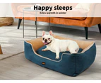 Pawz Pet Bed Mattress Dog Cat Pad Mat Puppy Cushion Soft Warm Washable L Blue - Blue