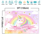 Avezano Unicorn Birthday Backdrop Pink Rainbow Cloud Unicorn Photography Background 1.5m x 0.9m Vinyl Unicorn Theme Birthday Party Backdrops