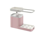 Kitchen Storage Shelf Soap Dispenser Towel Rack Sponge Holder Organizer Tool-Pink