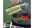 Oil Bottle No Drip Leak-proof Refillable Clear Food Grade Cooking Glass Automatic Cap Stopper Vinegar Dispenser Kitchen Gadget-Green