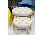 Premium sets of 2 oval shaped ottomans - beige