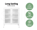 Levede Storage Cabinet Steel Kitchen Cupboard Metal Bookcase Filing Office White