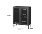 Levede Storage Cabinet Steel Kitchen Cupboard Metal Bookcase Filing Office Black