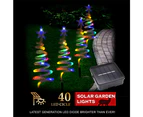 Stockholm Christmas Lights 4pcs LED Solar Tree Multi Colour Outdoor Garden Path Decoration 50CM