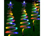 Stockholm Christmas Lights 4pcs LED Solar Tree Multi Colour Outdoor Garden Path Decoration 50CM