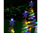 Stockholm Christmas Lights 4pcs LED Solar Tree Multi Colour Outdoor Garden Path Decoration 50CM