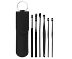 Earwax Cleaner Tool Set 6pcs 360spiral Design Stainless Steel Ear Picks Ear Wax Removal Kit With Storage Bag