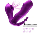 Miraco Sucking Vibrator Wearable Heating Dildo Clit Stimulator Purple