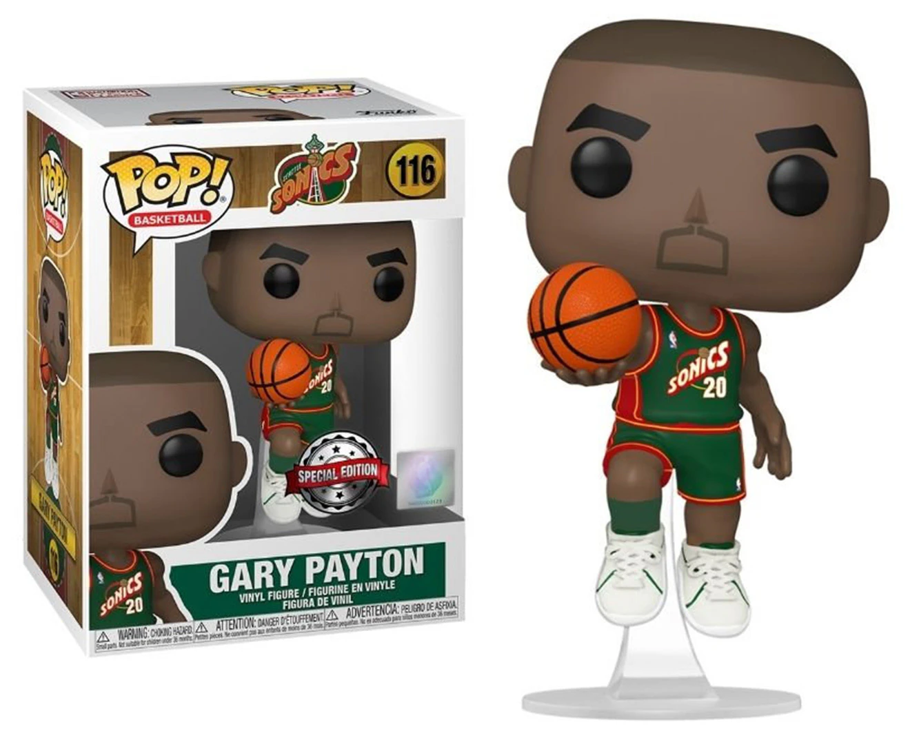 Pop! Funko 10cm Figurine NBA Legends Gary Payton 96 Sonics Road RS Vinyl Toy 3y+