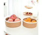 Small Basket Set of 2 Mini Woven Baskets Round Cotton Rope Basket Little Storage Baskets for Organizing Bins Organizer
