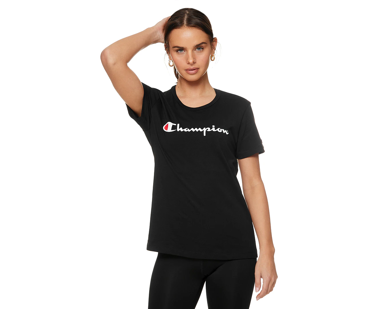 Champion Women's Script Tee / T-Shirt / Tshirt - Black