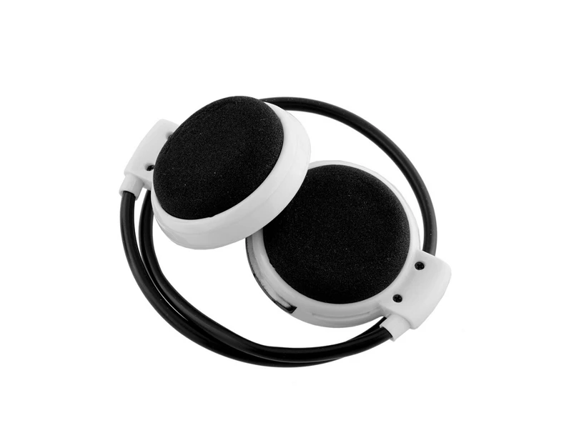 Wireless Bluetooth-compatible Stereo Sound Earphone MP3 Player Sports Headphones with Mic-White