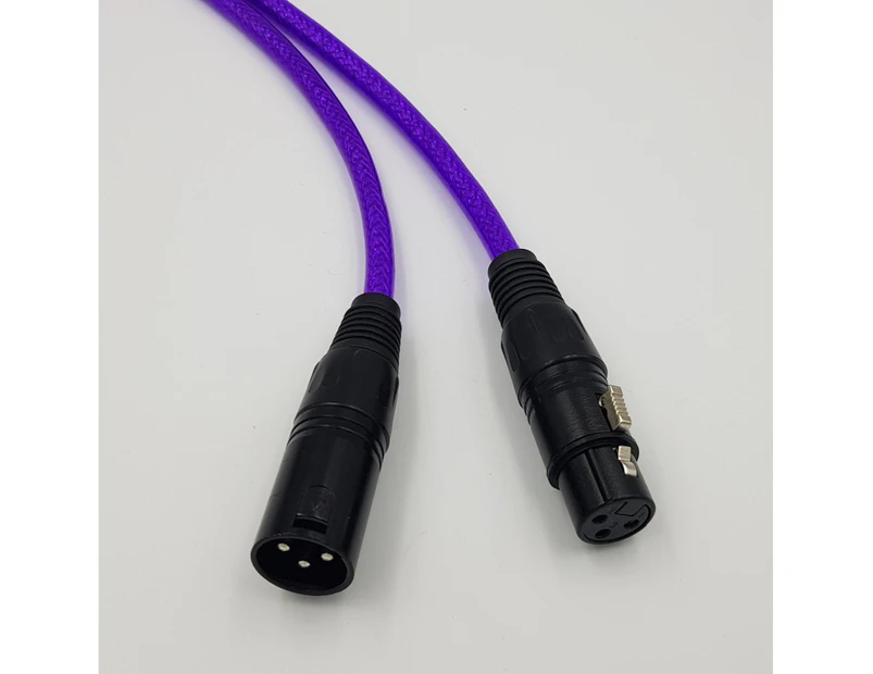 Purple XLR Cable Male Female Jack 3-Pin Balanced Microphone Mic Lead