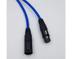 Blue XLR Cable Male Female Jack 3-Pin Balanced Microphone Mic Lead