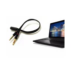 3.5mm Audio Mic Y Splitter Cable Headphone Adapter Female fo 2 Male Adapter-Black