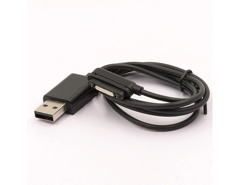 Magnetic USB Charging Cable 100CM Charger Adapter Cord For Sony Xperia Z3 Z2 Z1 L39H XL39H Pink Green Black White - Black