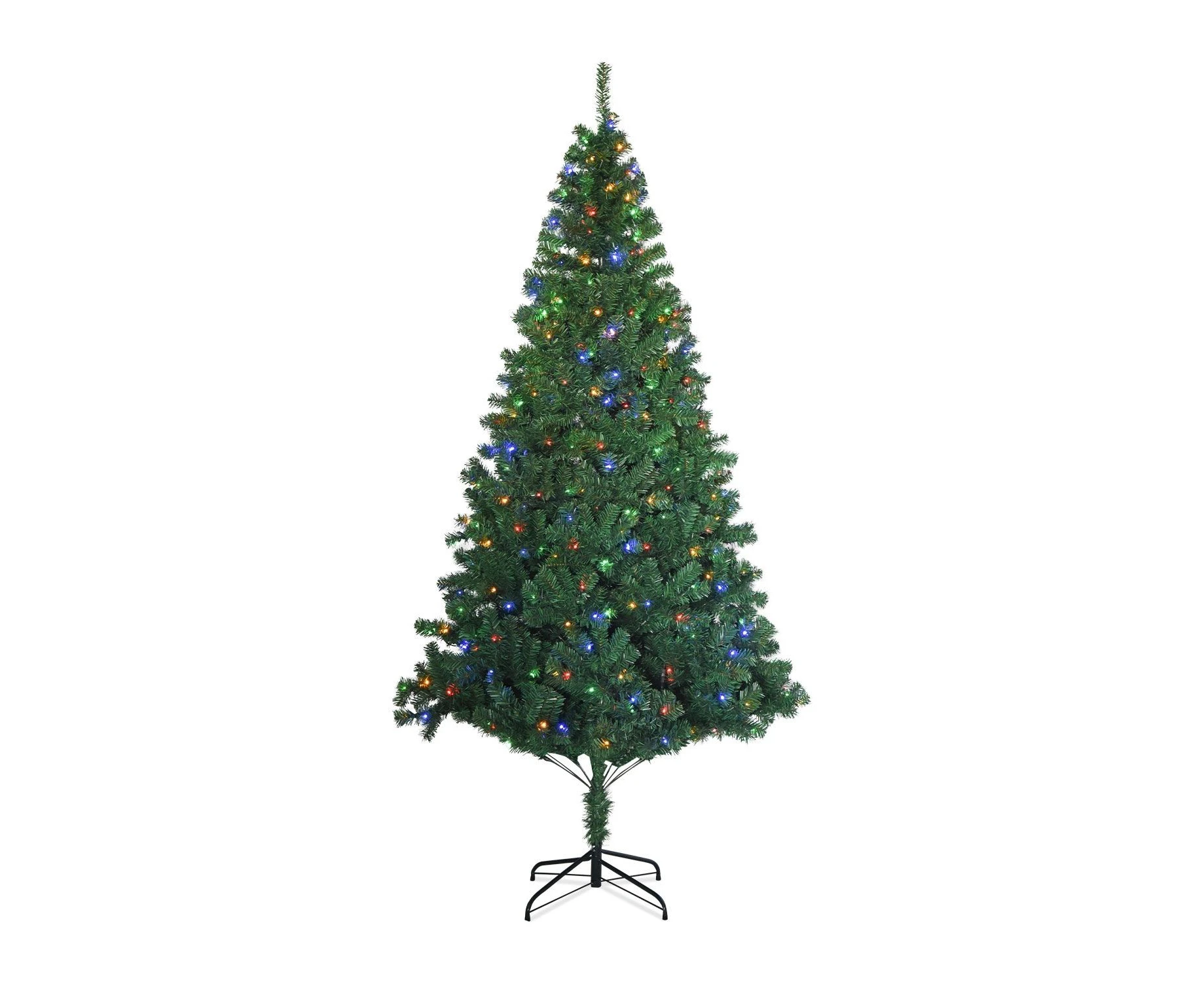 Festiss 2.1m Easy Assembly Hinged Construction Artificial Christmas Tree With 4 Colour LED