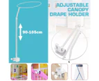 Youngly Mosquito Net with Holder Set Clip-on Baby Cot Netting Canopy Drape Stand Accessory Summer Mosquito Repellent