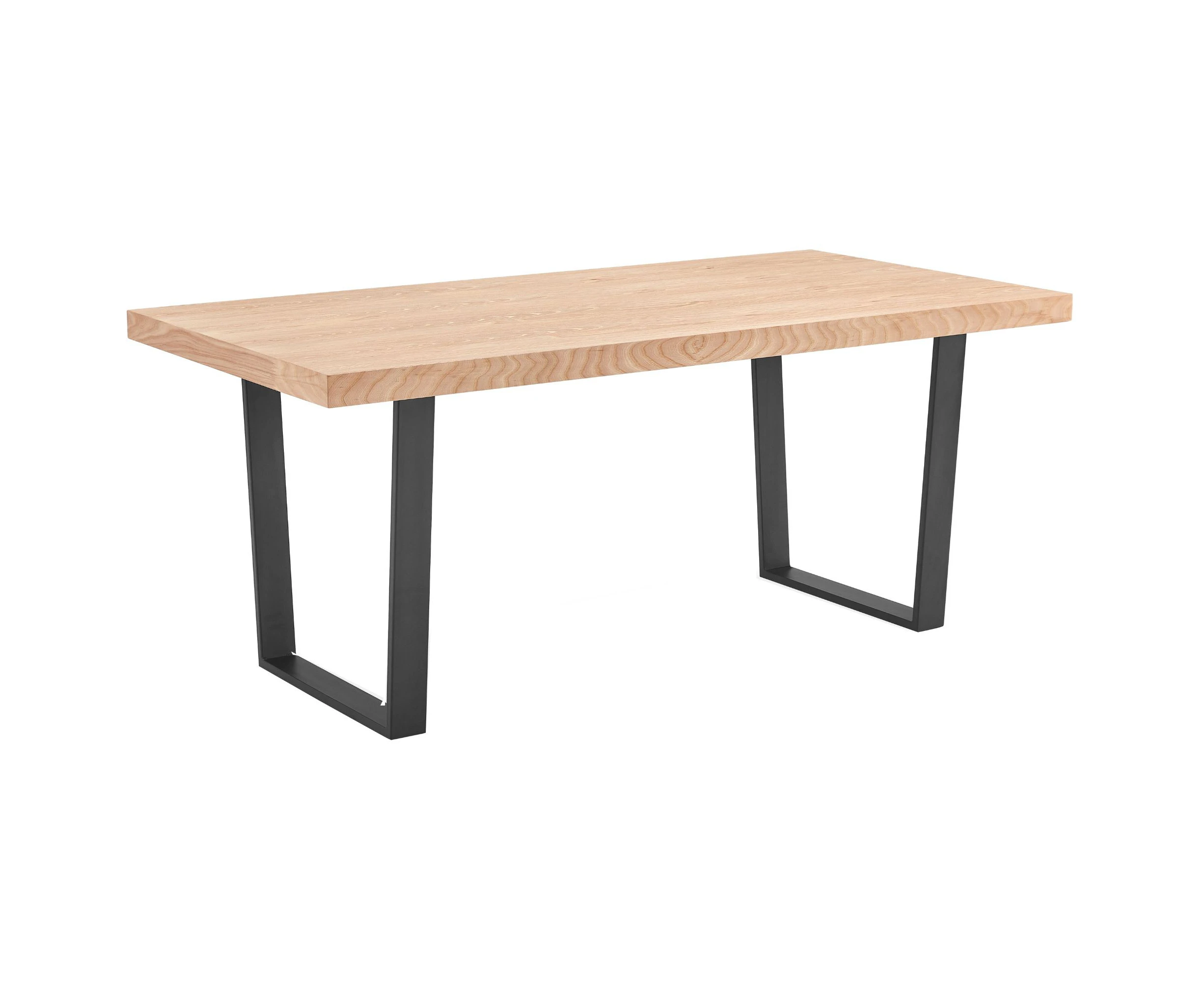 Petunia  Dining Table 180cm Elm Timber Wood Black Metal Leg - Natural