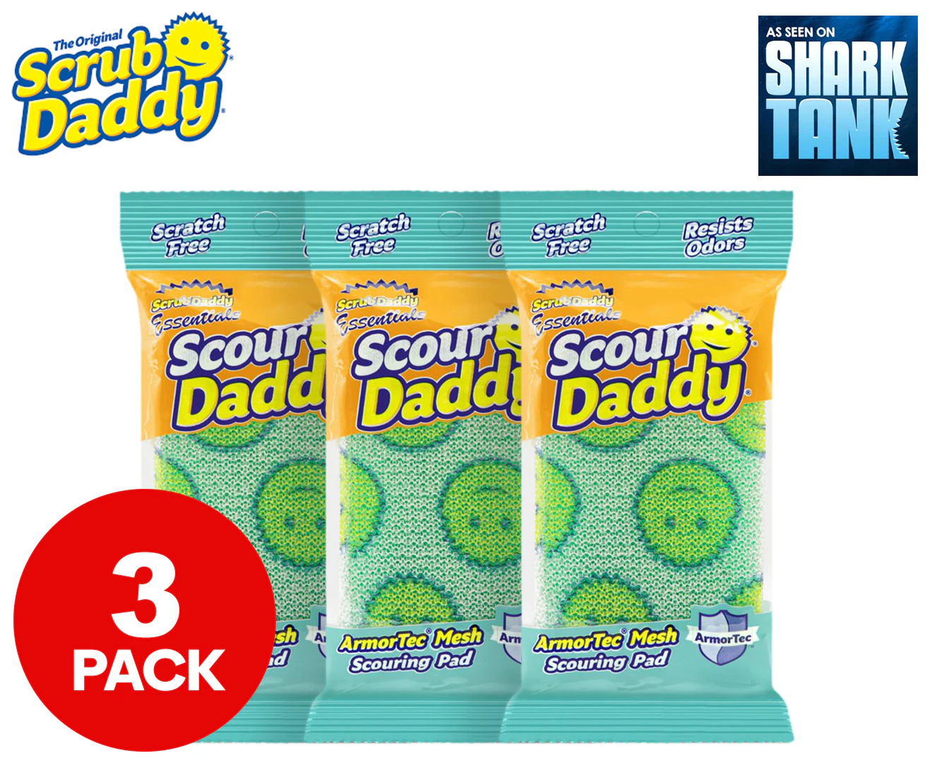 Scrub Daddy Scour Daddy, 3 Pack