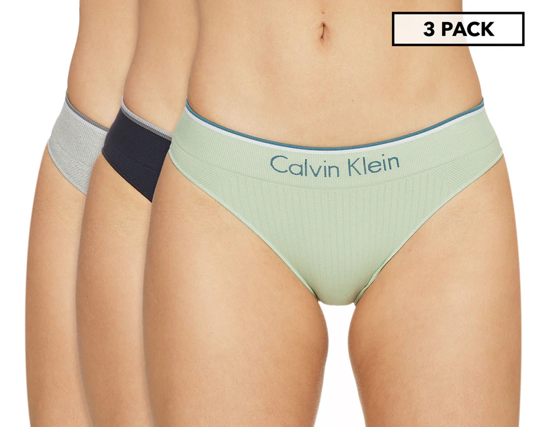 Calvin Klein Women's Surface Seamless Bikini Brief 3-Pack - Grey