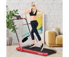 Costway 2in1 Electric Desk Treadmill 12kmh APP Folding Running Machine Home Gym Walking Pad w/LED Display & Bluetooth Speaker, Red