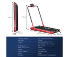 Costway 2in1 Electric Desk Treadmill 12kmh APP Folding Running Machine Home Gym Walking Pad w/LED Display & Bluetooth Speaker, Red