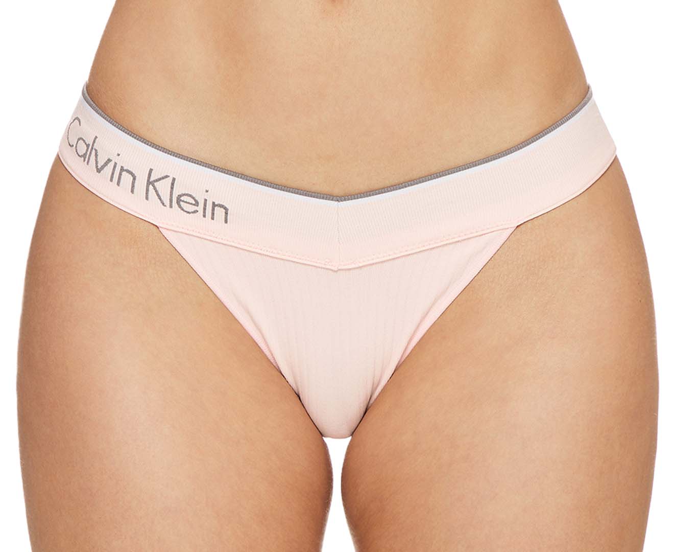 Calvin Klein Women's Motive Cotton Thong 3-Pack - Black/Grey  Heather/Nymph's Thigh<!-- -->