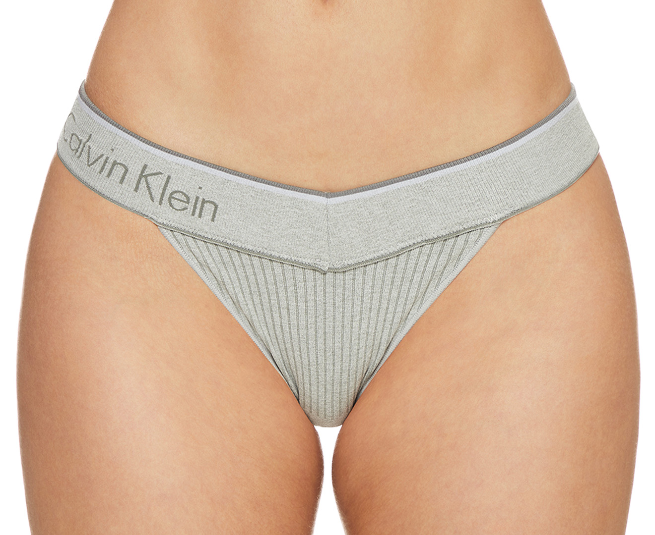  Calvin Klein Women`s Ribbed Cotton Thongs 3 Pack (US