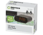 Digitech Compact Portable 240V LED Alarm Clock with AM/FM Radio