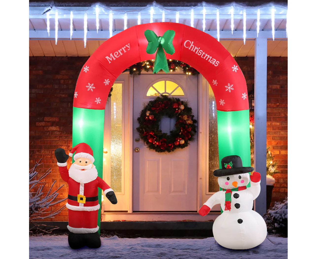 Santaco Inflatable Christmas Outdoor Decorations Santa LED Lights Xmas Party