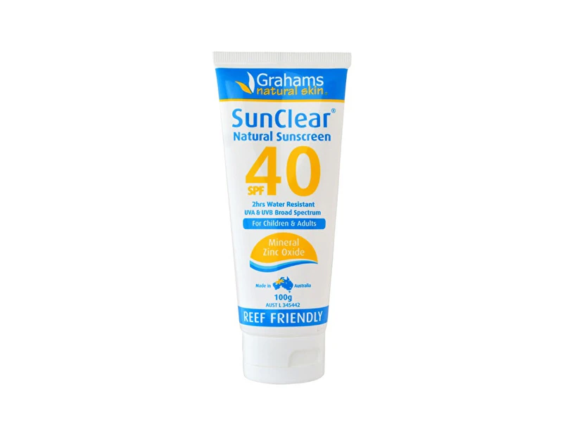 Grahams Natural Alternatives Grahams Natural SunClear Natural Sunscreen SPF 40 (for Children & Adults) 100g