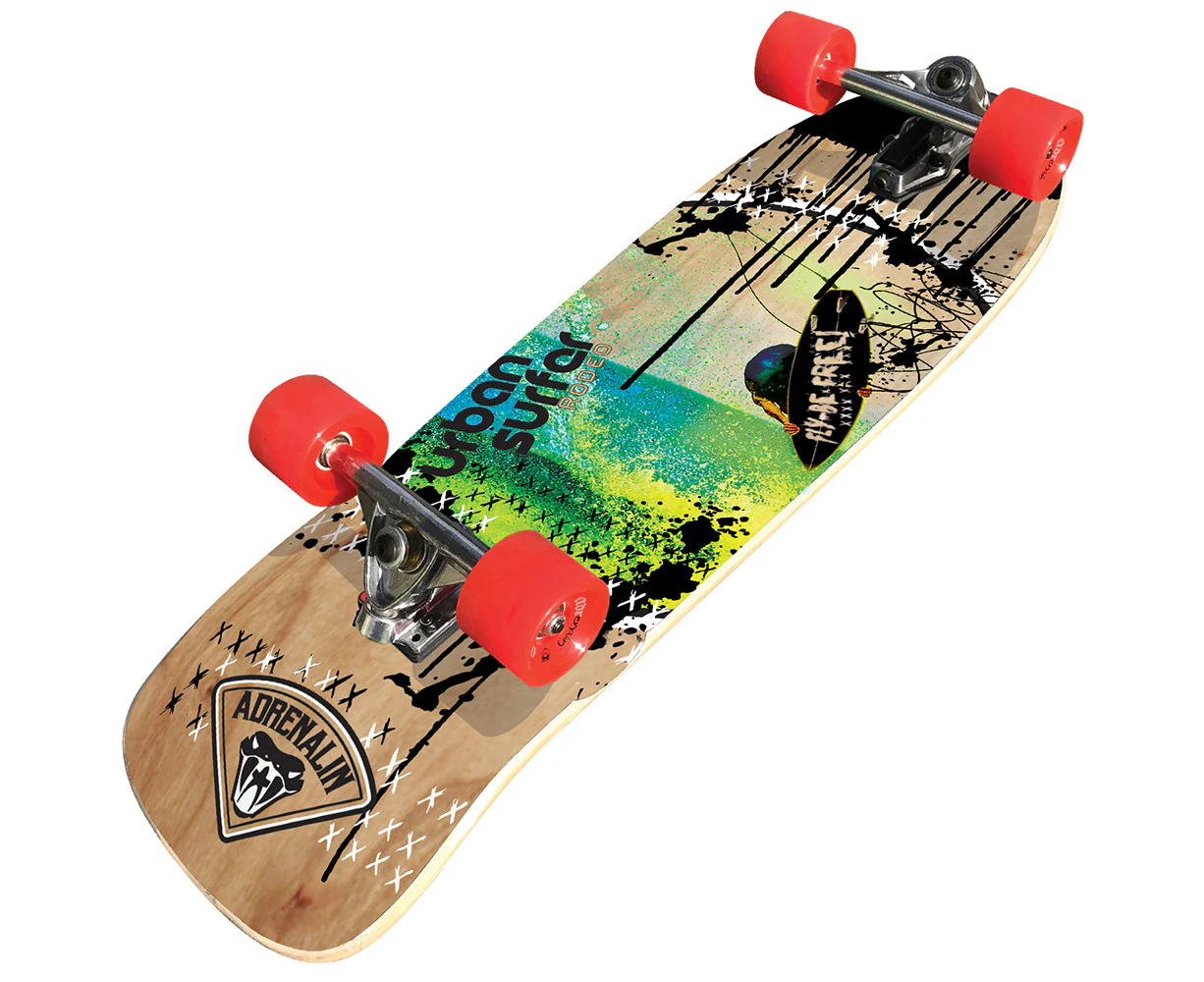 Adrenalin Skate Urban Surfer Rodeo 32" Skateboard 80s Fatboy Outdoor Kick Deck