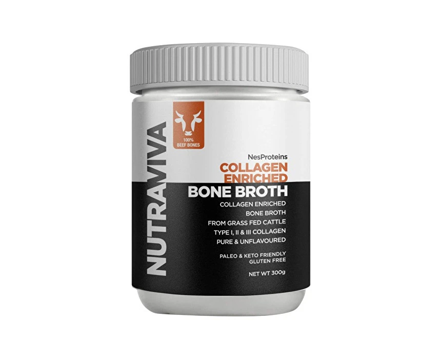 Nutraviva (NesProteins) Bone Broth Collagen Enriched (Beef) Pure & Unflavoured 300g