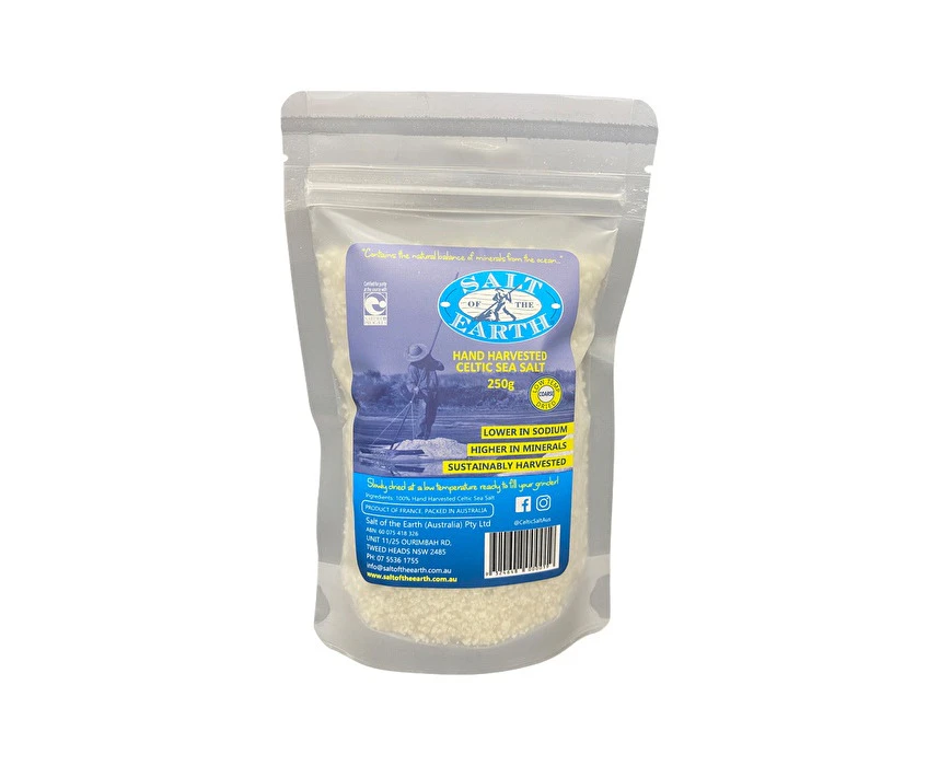 Salt Of The Earth Hand Harvested Celtic Sea Salt Pre-Dried Coarse 250g