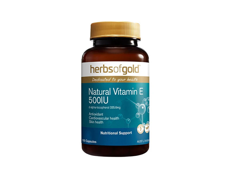 Herbs of Gold Natural Vitamin E 500IU 100c