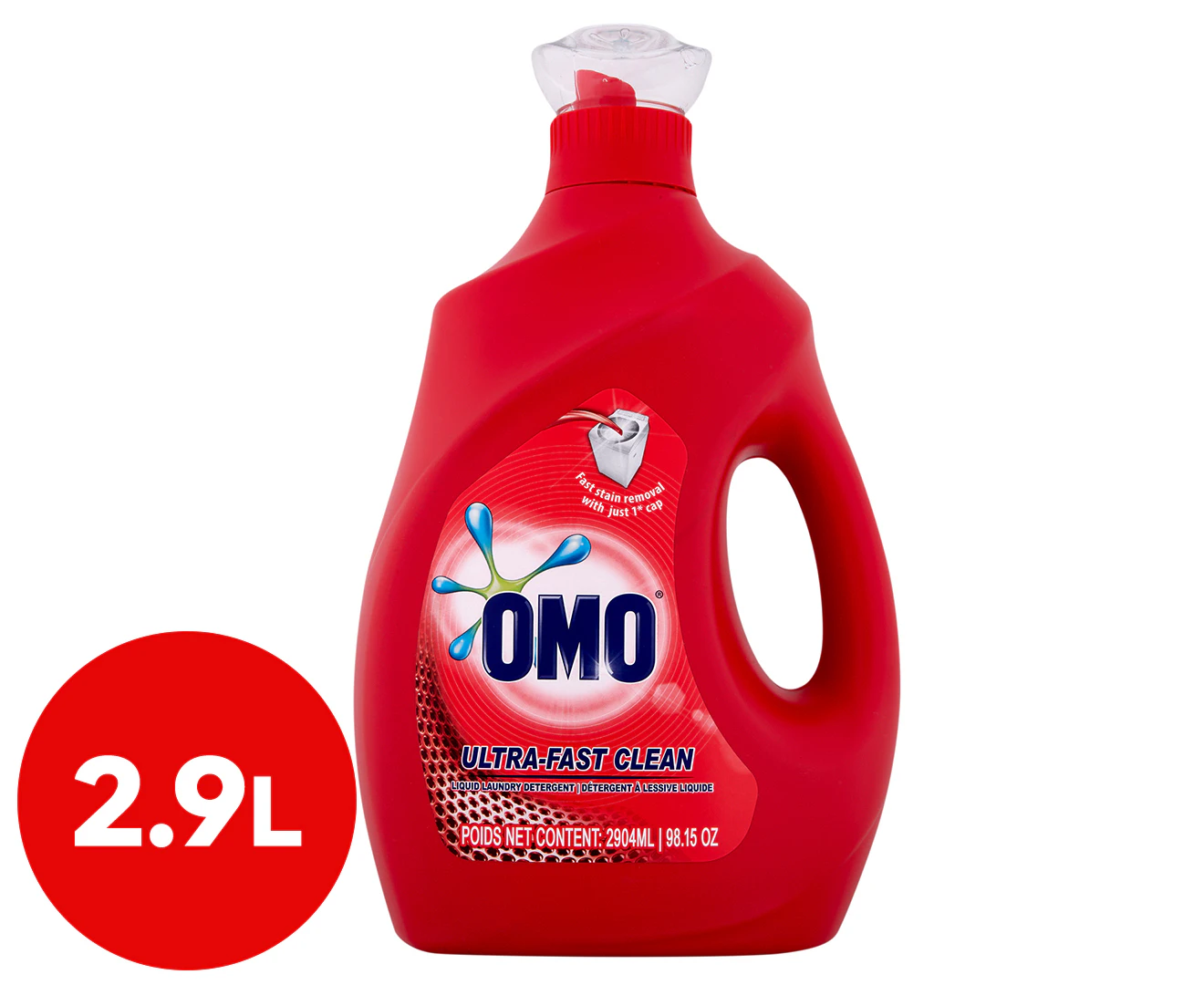 Omo Laundry Liquid Detergent Ultra Clean Fresh Scent High Efficiency 2.9L