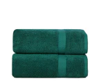 Eclat Bath Sheets / Extra Large Bath Towels (Pack of 2) - Forest Green