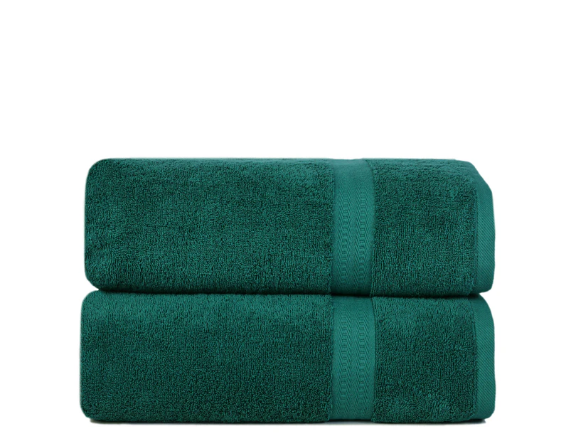 Eclat Bath Sheets / Extra Large Bath Towels (Pack of 2) - Forest Green