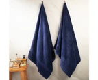 Bourgeois Bath Sheets / Extra Large Bath Towels (Pack of 2) - Navy Blue