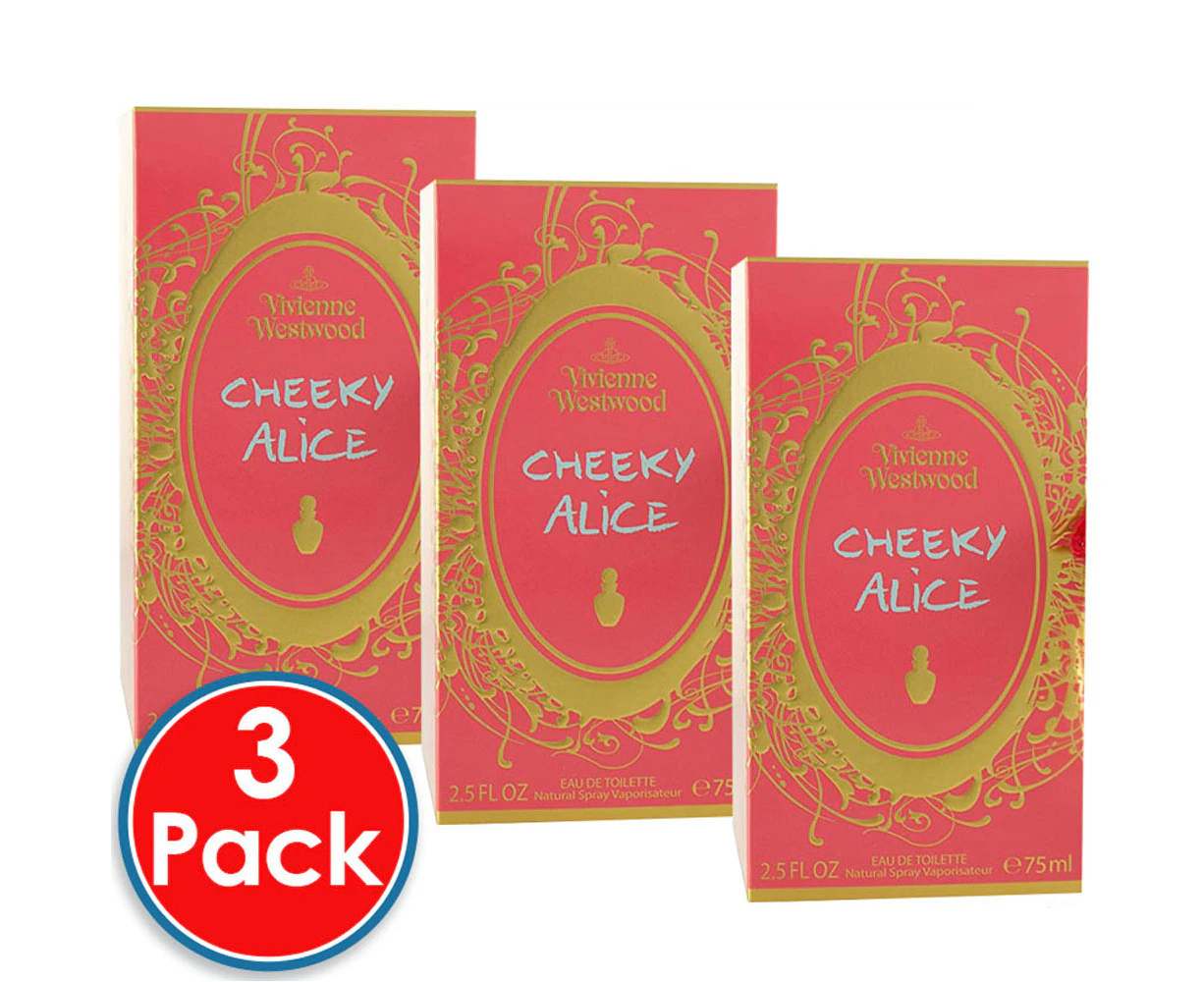 3 x Vivienne Westwood Cheeky Alice 75mL EDT Spray Women Perfume 100% Genuine