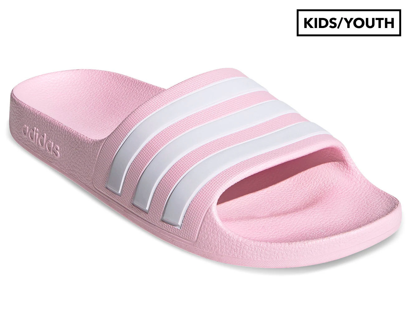 Adidas Girls' Adilette Aqua K Slides - Light Pink/White