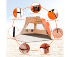 Costway Instant Pop-up Beach Tent 4 Person Foldable Beach Shade Canopy Outdoor Traveling Orange