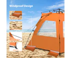 Costway Instant Pop-up Beach Tent 4 Person Foldable Beach Shade Canopy Outdoor Traveling Orange