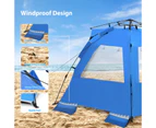 Costway Instant Pop-up Beach Tent 4 Person Foldable Beach Shade Canopy Outdoor Traveling Blue