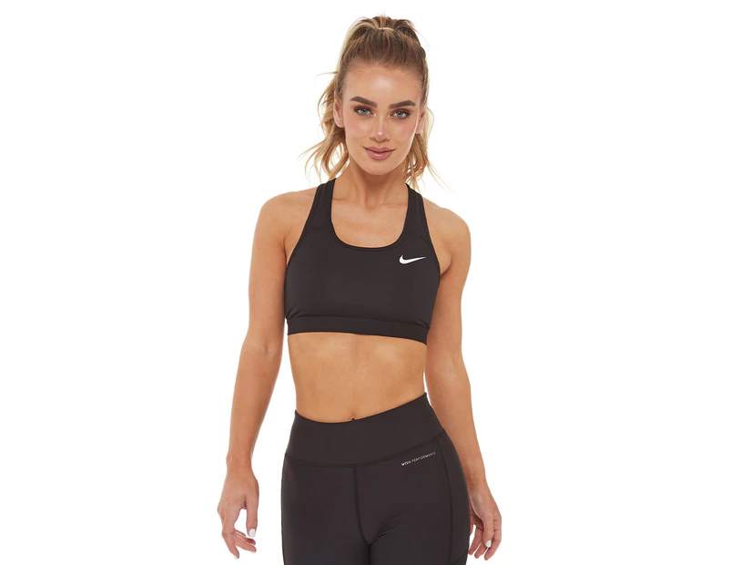 Nike Women's Swoosh Band Non-Padded Sports Bra - Black/White