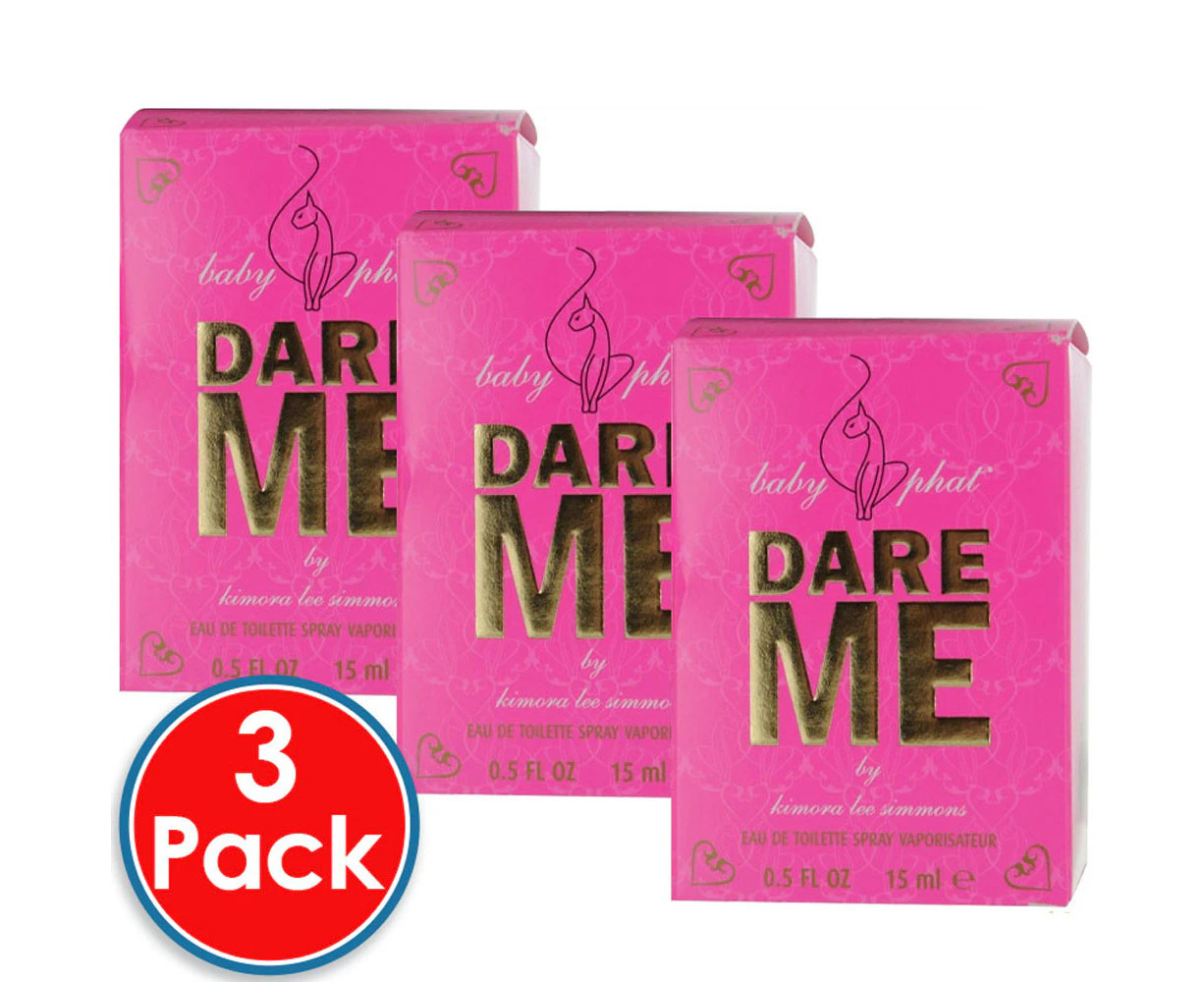 3 x Kimora Lee Simmons Baby Phat Dare Me 15mL EDT Spray Women Perfume Genuine