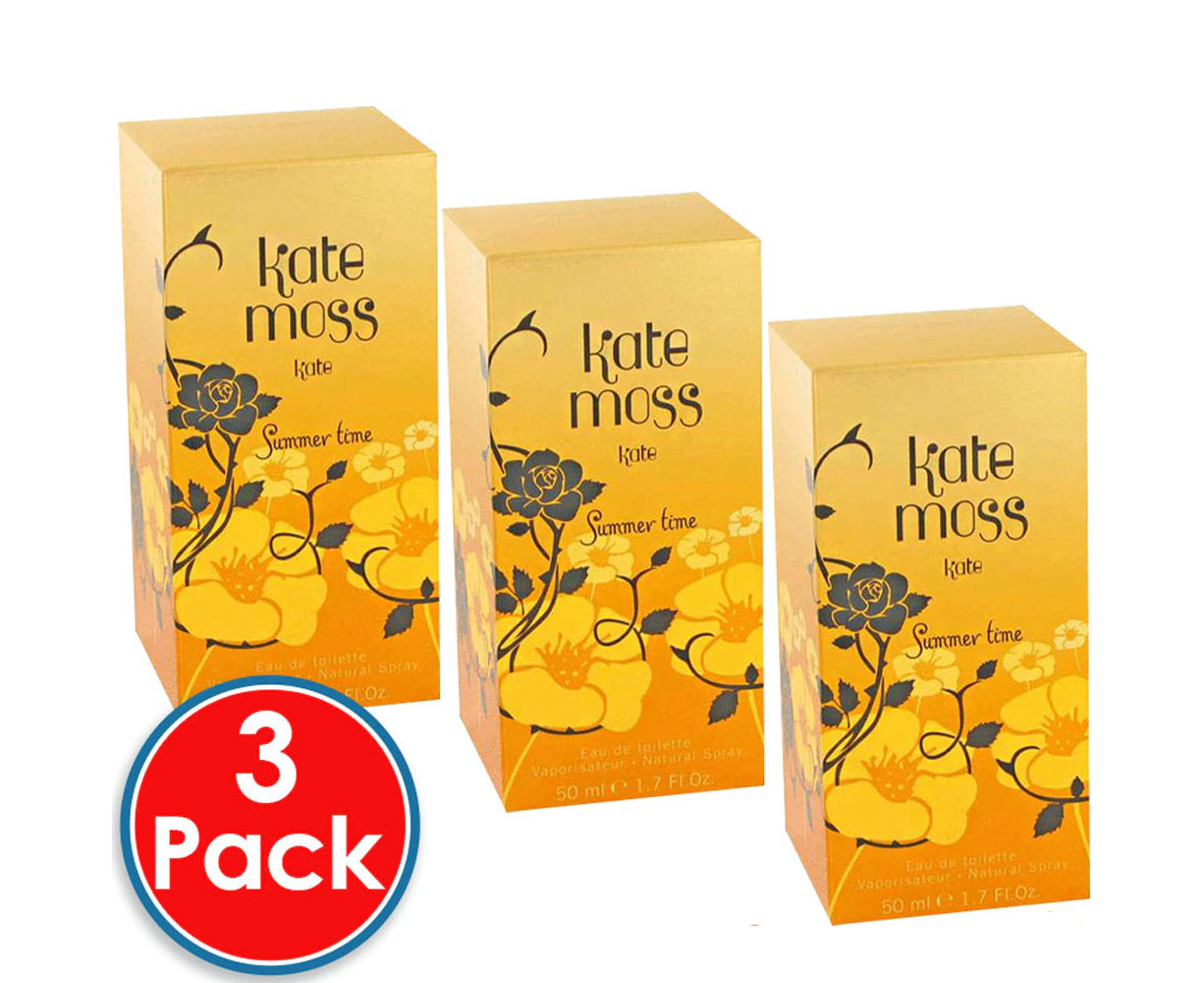 3 x Kate Moss Kate Summer Time 50mL EDT Spray Women Perfume Fragrance Genuine