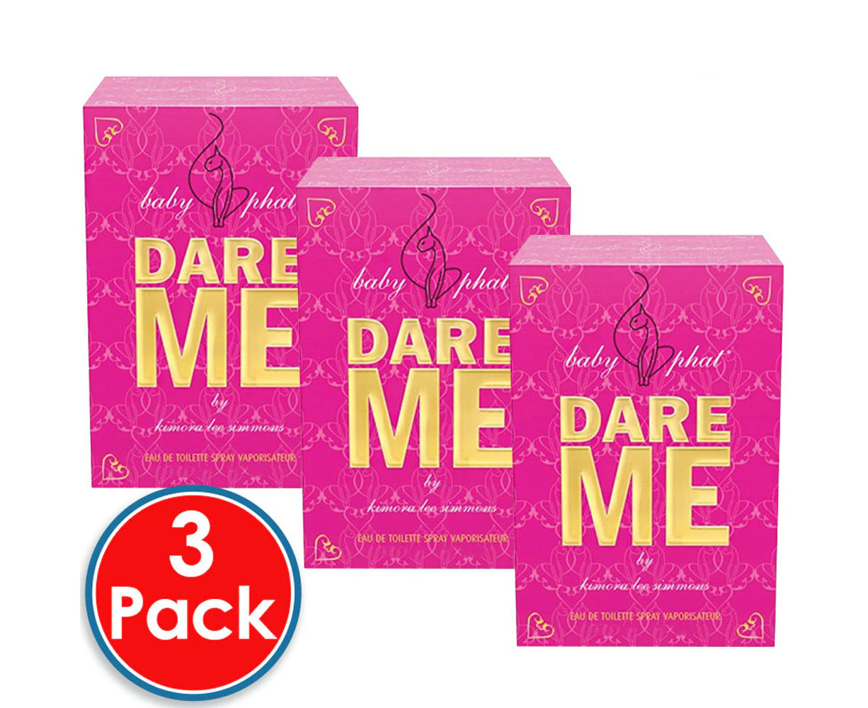 3 x Kimora Lee Simmons Baby Phat Dare Me 100mL EDT Spray Women Perfume Genuine